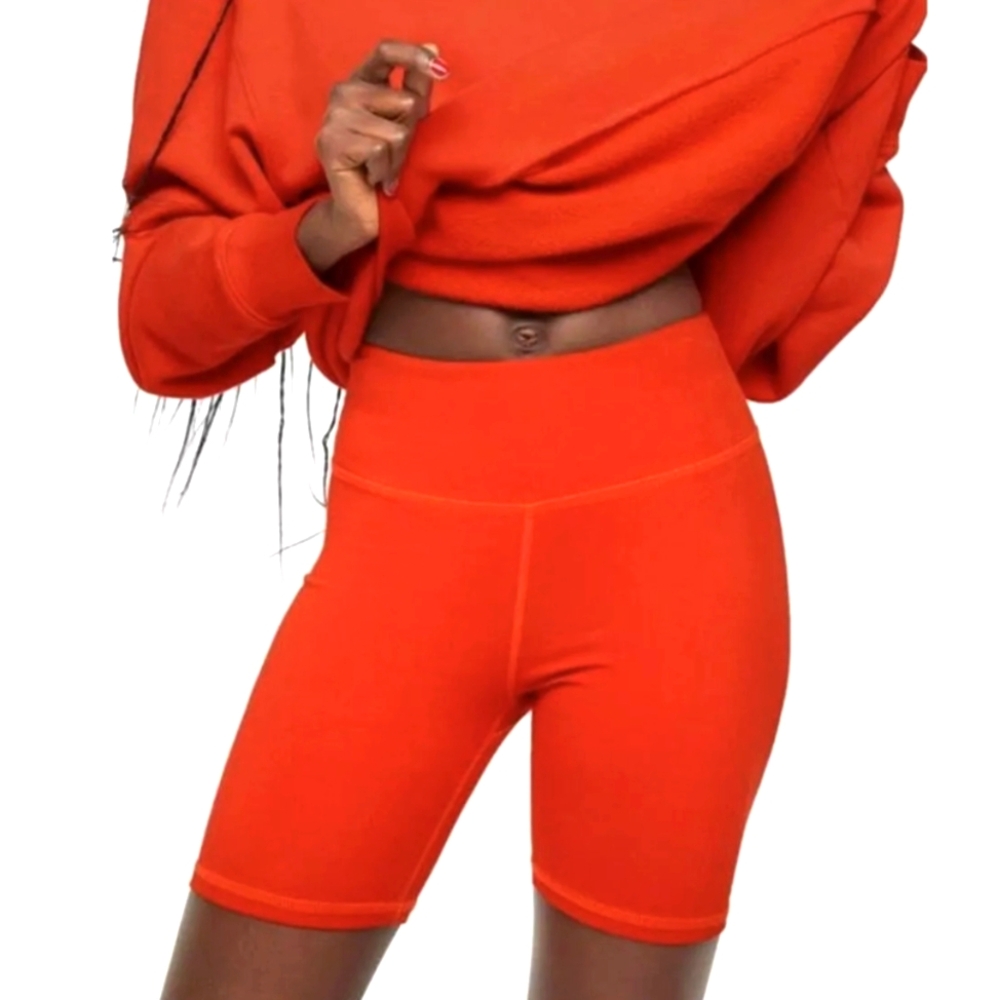 Mate the Label Cherry Red Organic Stretch Biker Shorts